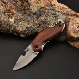 New Arrivals Pocket Knife Rosewood Handle Keychain Outdoor Camping Folding Knife for Sale product view 3