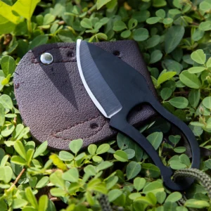 Mini Edc Outdoor Fixed Blade Tactic Necklace Knife with Leather Sheath product view 2