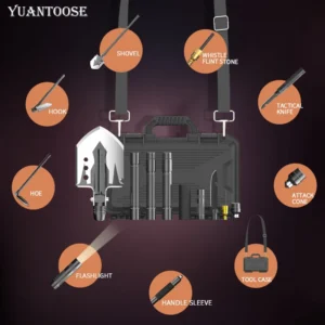High Quality Stainless Steel Multi-function Outdoor Necessary Camping Shovel 13in1 Folding Outdoor Shovel product view 2