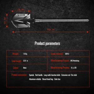 High Quality Black Portable Folding Outdoor Excavator Shovel Multi-Function Long-Handle DIY Industrial Projects Available product view 4