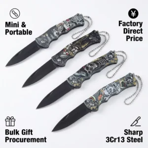 Factory Wholesale Custom 6-inch Length Steel Blade 3D Printed Plastic Handle EDC Mini Folding Pocket Knife product view 1