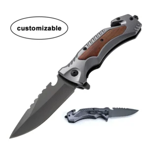Manufacturer Customized Wholesale Wooden Handle EDC Camping Outdoor Folding Pocket Knife product view 1