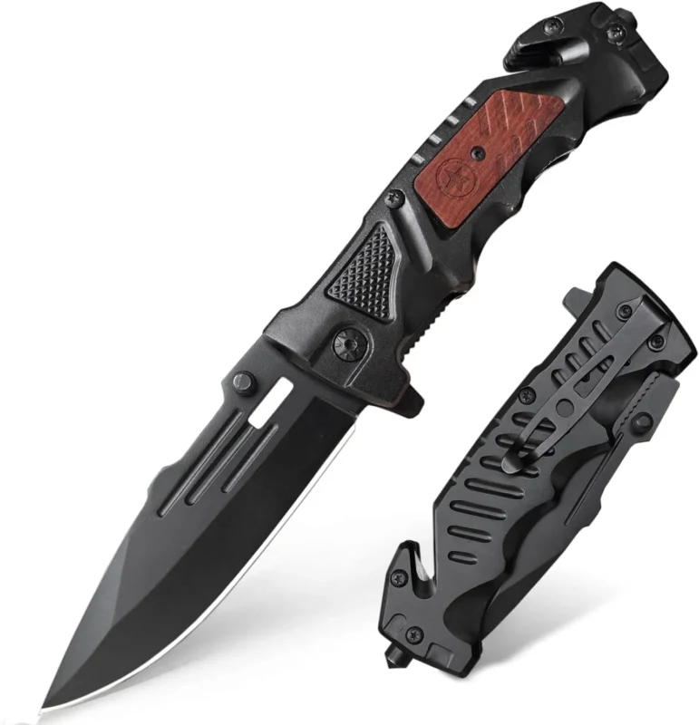 Oigh Quality Customized Wholesale Wooden Handle Steel Lâmina Camping Outdoor Folding Pocket Knife product view 1
