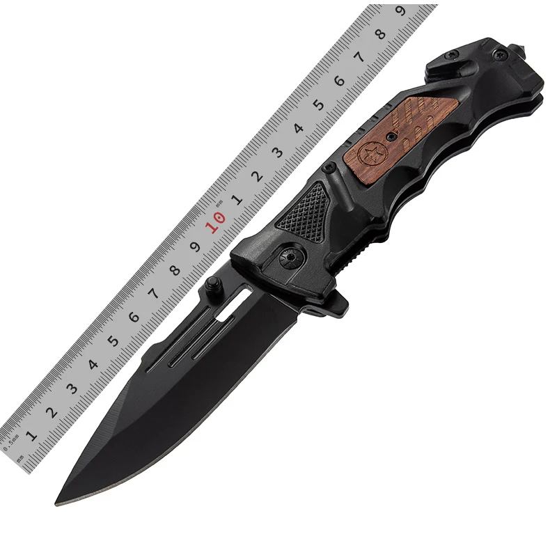 High Quality Customized Wholesale Wooden Handle Steel Blade Camping Outdoor Folding Pocket Knife product view 4