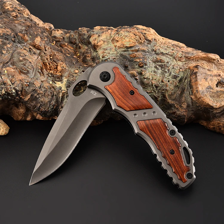 440 Stainless Steel Wood Handle Folding Pocket Knife - X36 - product view 4