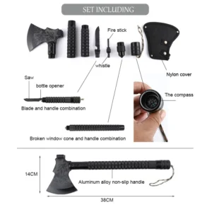 Hot Selling Customized Wholesale Multi Functional High Quality Camping Tactics Portable Hammer Axe in Stock product view 2