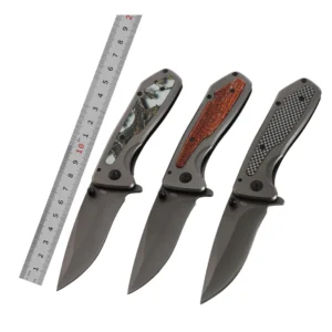 New Trends 3 Styles Gray Titanium Folding Steel Outdoor Camping Hiking Knife product view 1