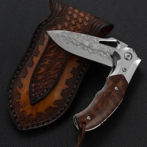 Holagh-end Handmade Damascus Folding Pocket Knife Damascus Steel Outdoor Camping Knife product view 3