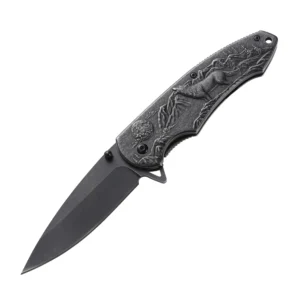 3D Relief Folding Pocket Knife Outdoor Knives Portable Camping Hiking Knife for Daily Use