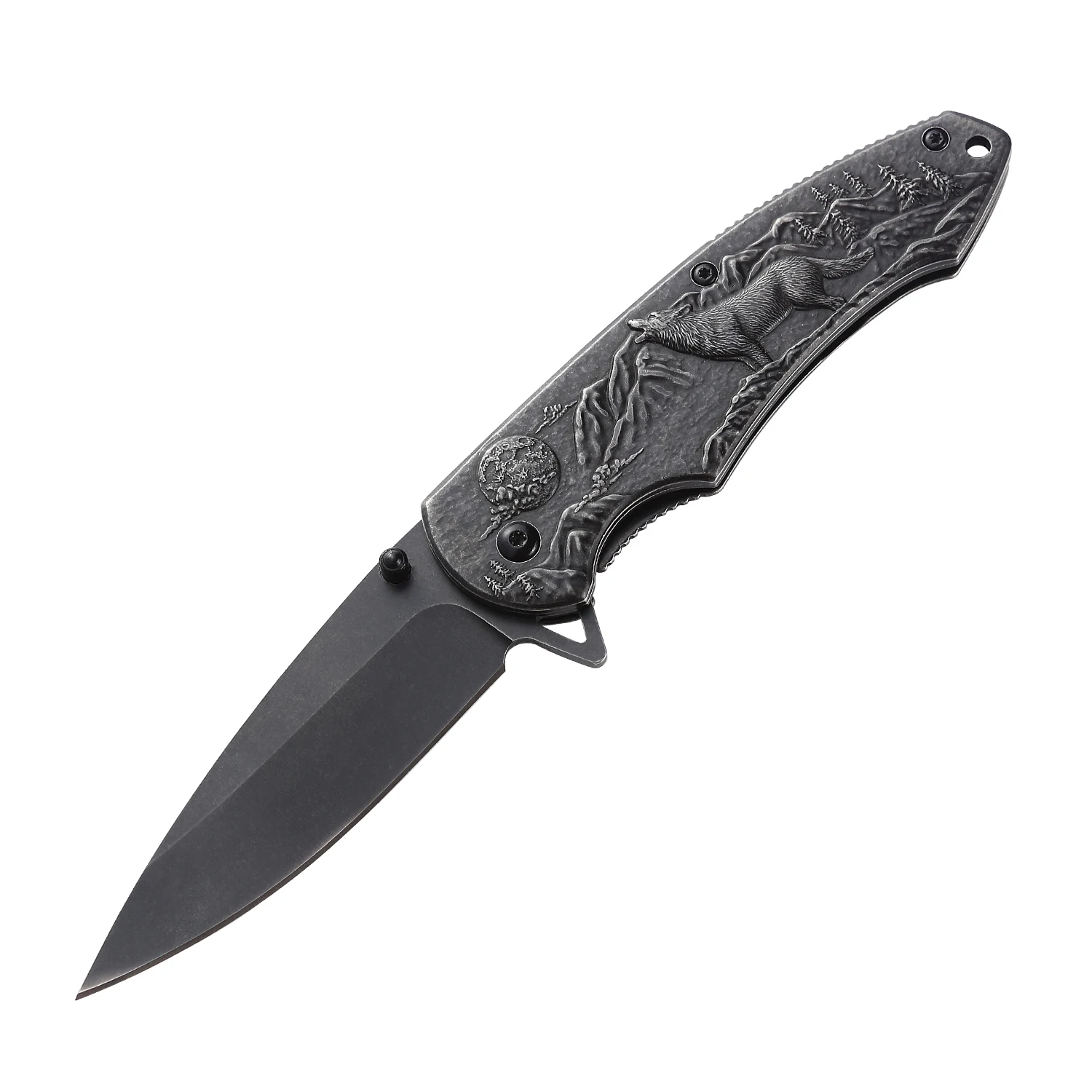 3D Relief Folding Pocket Knife Outdoor Knives Portable Camping Hiking Knife for Daily Use product view 1