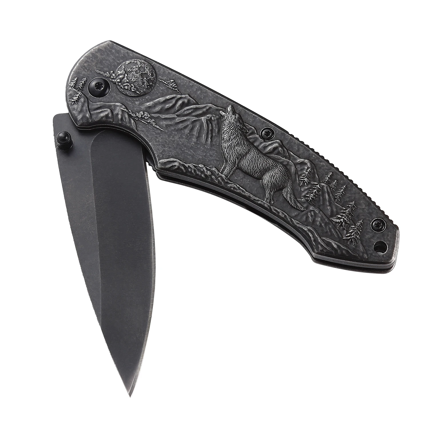 3D Relief Folding Pocket Knife Outdoor Knives Portable Camping Hiking Knife for Daily Use product view 4