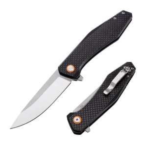 D2 Carbon Fiber Handle Folding Pocket Knife - MZ-233 - product view 1