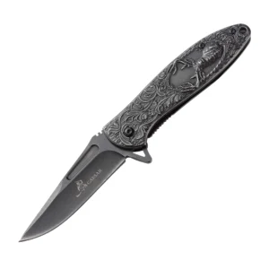 Folding Zakmessen 3D Printing Handle Camping Knife with Deer Pattern Custom Collection