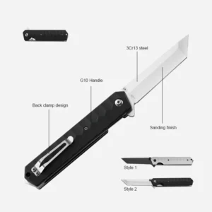 EDC Gear Stainless Steel Folding Knife G10 Handle 3Cr13 Steel Sharp Blade Pocket Utility Knife Industrial DIY product view 2