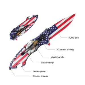 Best Selling OEM ODM Bulk Order Wholesale Custom Design 3D Printed Pattern Order Survival Camping Hunting Folding Pocket Knife