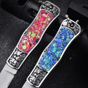 Women's Mini Pocket Folding Knife with Resin Handle Easy-Carry Keychain for Camping for EDC & Industrial Use DIY Grade - product view 4