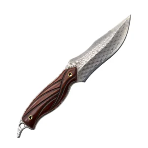 High-End Hand Knife with Custom Logo Fixed Blade with Damascus Steel Wooden Handle Outdoor Camping Production Gift Collection - product view 1