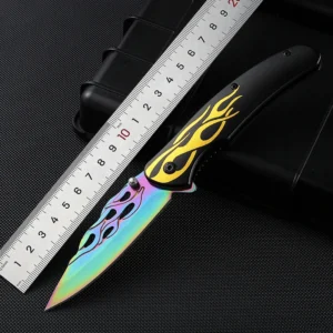 Salutgh Quality Outdoor Folding Pocket Knife Stainless Steel Lame Aluminium Handle Customizable Laser Logo product view 2