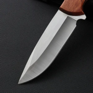 Outdoor Knife Stainless Steel Fixed Blade Bowie Red Wood Handle Knife product view 4