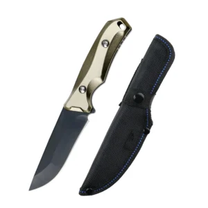 Outdoor Aluminum Handle Fixed Blade Knife Black Coated Camping Knife Stainless Steel DIY Grade Industrial Use product view 1