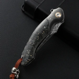 7.8 Inches Pocket Folding Blades Knife VG10 Damascus Steel Drop Point Blade Stable Wood Handle Damascus Knife with Gift Box - product view 4