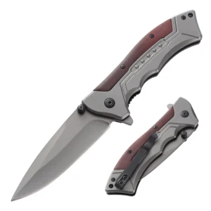 2026 New Style Wholesale Titanium Plated Outdoor EDC Folding Pocket Knife with Wood Handle Stainless Steel for Camping product view 1