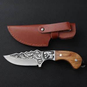 Fixed Klinge Knife with Sheath Outdoor Knife Wood Handle Camping Knives EDC Full Tang product view 3