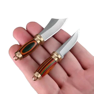 High Class Collection Fixed Blade Low Price Mini Brass Capsule Pocket Knife in Leather Sheath - product view 1
