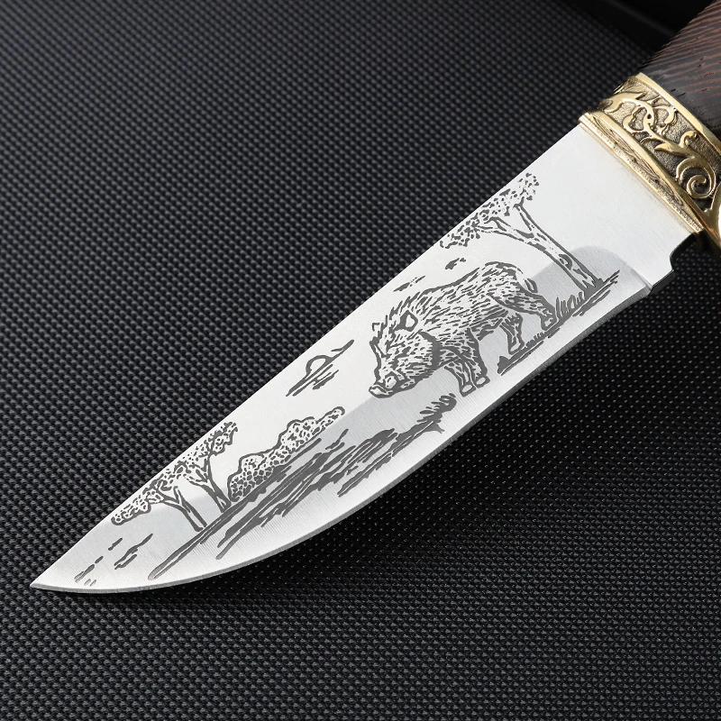 Industry Wood Handle Straight Knife Fixed Blade Outdoor Knifes Camping Knives product view 3