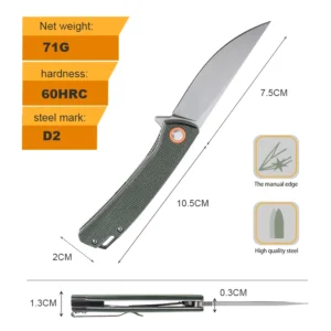 D2 steel Micarta Handle Folding Pocket Knife - MZ-306 - product view 2