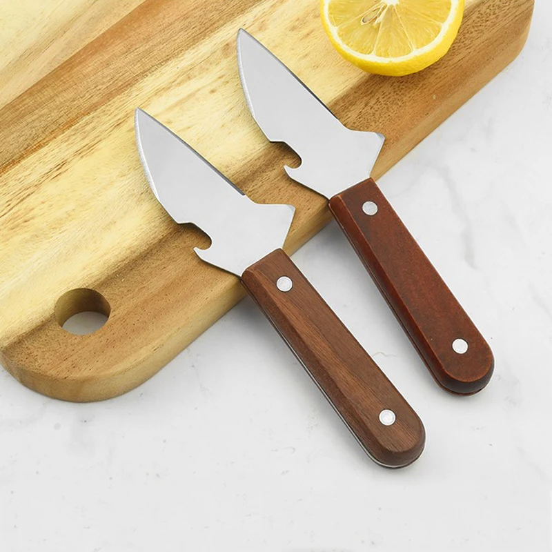 Beech Walnut Wood Handle Fixed Blade Outdoor Survival Tool Camping Folding Pocket oyster Knife - product view 2