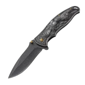 Good Quality 3D Relief Folding Pocket Outdoor Knives Portable Camping Halloking Knife EDC Stainless Steel Knife