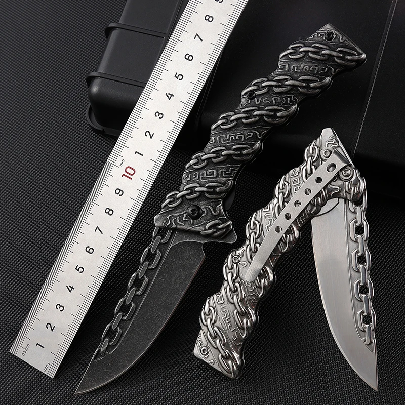 3D Relief Folding Pocket Outdoor Knives Portable Camping Hiking Knife EDC Stainless Steel Knife product view 2