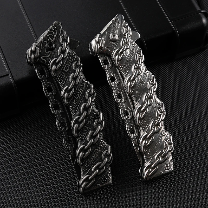 3D Relief Folding Pocket Outdoor Knives Portable Camping Hiking Knife EDC Stainless Steel Knife product view 3