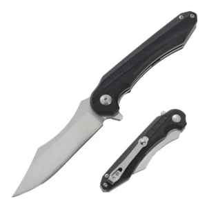 Hot Sale Black G10 Handle Folding Knife Outdoor Pocket Knife Klip Point D2 Steel Customizable for Camping product view 1