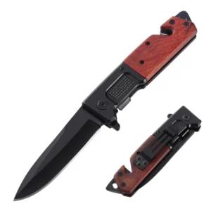 Fabrik Großhandel Klappmesser 3cr13 Stainless Steel Blackening Wooden Pocket Knife Outdoor Knife