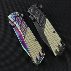 Four Newly Designed 3Cr13 Blade Folding Knives in Outdoor Set with Gray Titanium Surface for Gift Collection product view 3