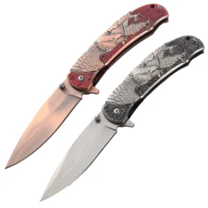 New Design Embossed Flying Eagle All Steel Folding Knives Pocket Knife Colorful Stainless Steel Knife