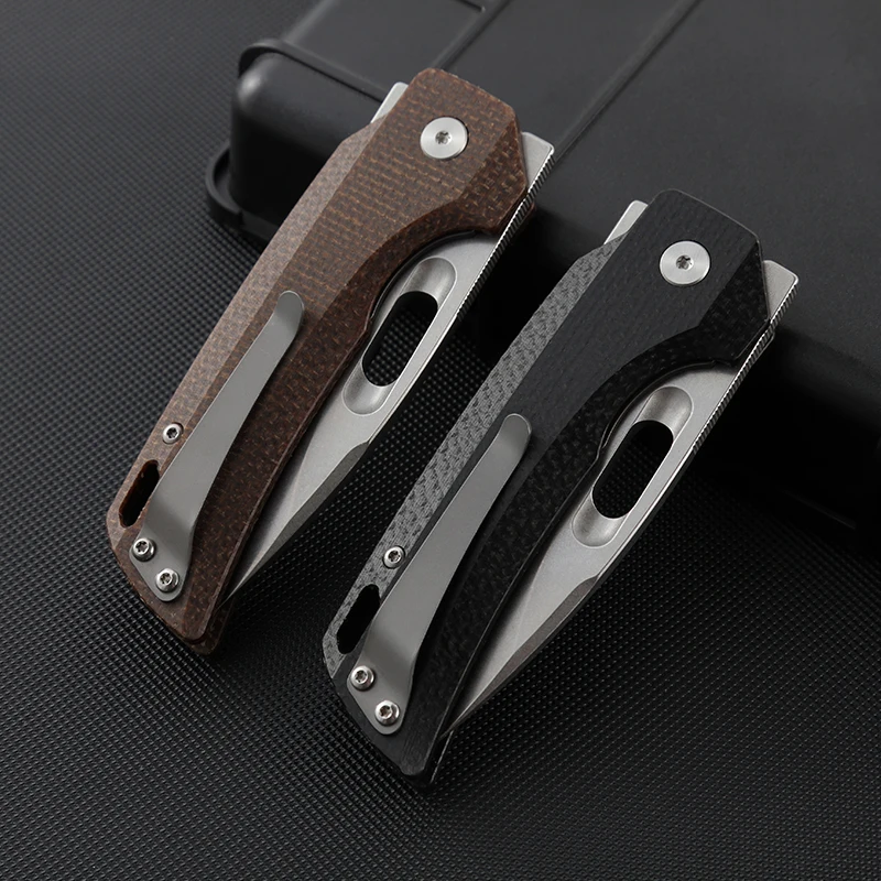 Outdoor Camping Portable K110 Steel Edc Mikara Handle Folding Knife Survival Hunting Pocket Knife Blank - product view 4