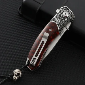 7.3 Inches Pocket Folding Lâminas Knife SKD-11steel Drop Point Lâmina Sandalwood Handle Hunting Knife with Gift Box - product view 4