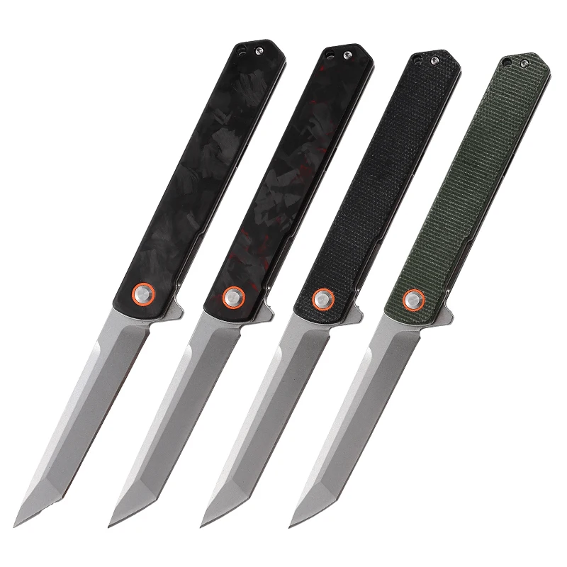 OEM Custom Wholesale D2 Blade Carbon Fiber Outdoor Pocket Knife G10 Handle EDC Folding Survival Hunting Knife - product view 1