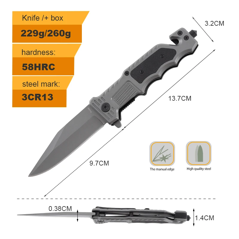 Hot Selling Custom Outdoor Handmade Coating Black Folding Pocket Knife Universal Knife product view 2