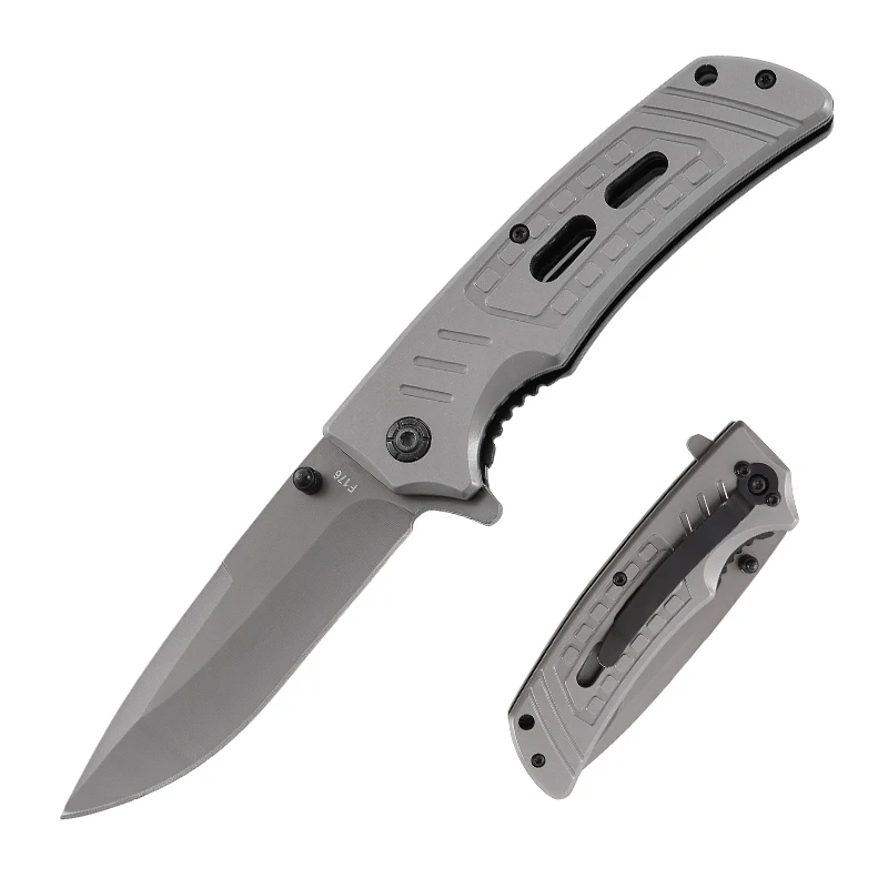 Hot Selling Customized Aluminum Handle EDC Camping Outdoor Folding Pocket Knife in Stock product view 1