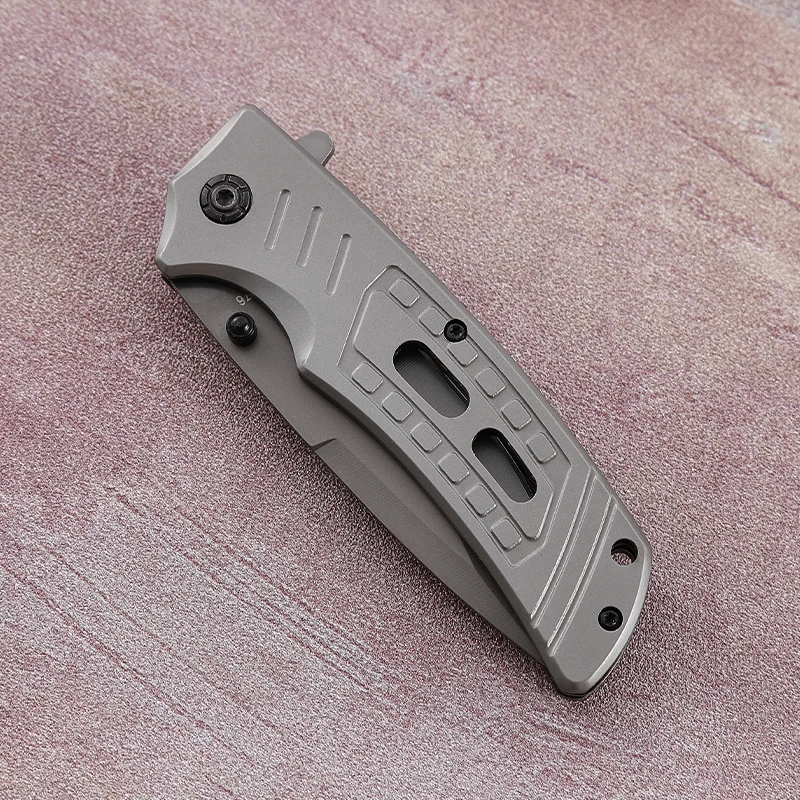 Hot Selling Customized Aluminum Handle EDC Camping Outdoor Folding Pocket Knife in Stock product view 4