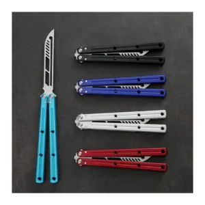 High End Titanium Alloy butterfly Training Tool Safe Portable Foldable Not Cutting Edge Beginner Training and Training Tool
