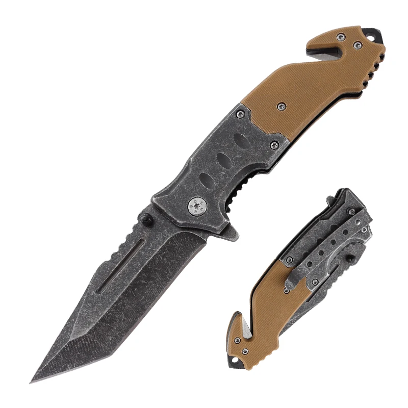 Hot Selling Wholesale 3Cr13 Steel Blade G10 Handle Folding Pocket Outdoor Survival Camping OEM Customizable Knife in Stock - product view 1
