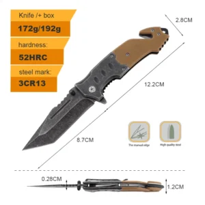 Hot Selling Wholesale 3Cr13 Steel Blade G10 Handle Folding Pocket Outdoor Survival Camping OEM Customizable Knife in Stock - product view 2