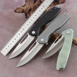 High Quality D2 Steel G10 Handle Pocket Knife CNC Data Cutting Outdoor Camping EDC Portable Folding Knife product view 4
