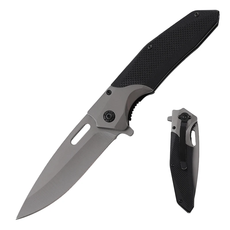 Custom Logo Folding Pocket Knife for Outdoor EDC Portable Knife G10 Handle Black Newest Knife product view 1