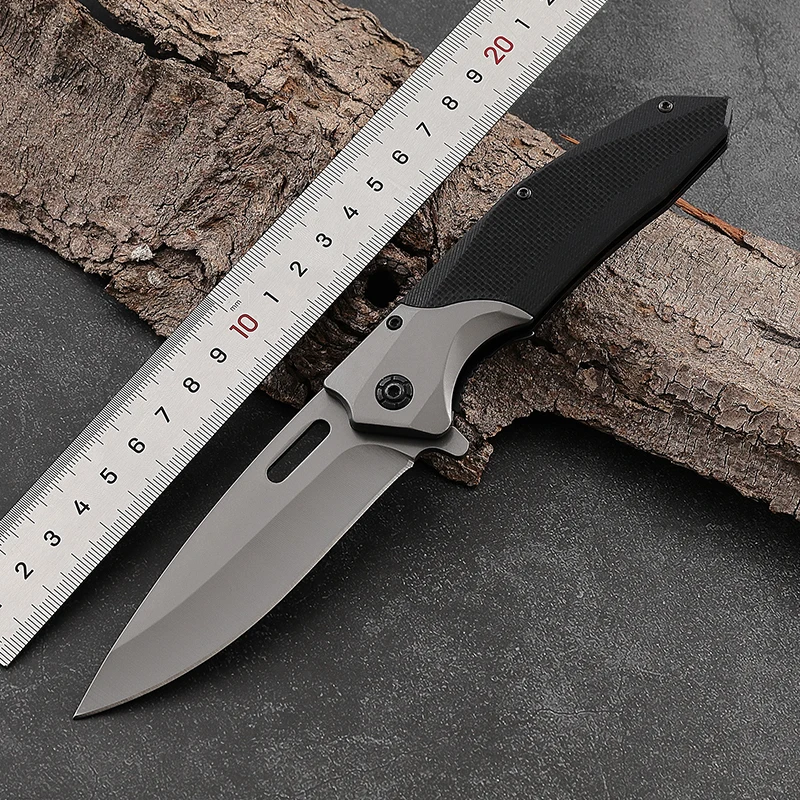 Custom Logo Folding Pocket Knife for Outdoor EDC Portable Knife G10 Handle Black Newest Knife product view 3